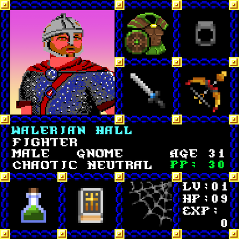 Walerian Hall is a Players Guild Genesis Series Adventurer #1483