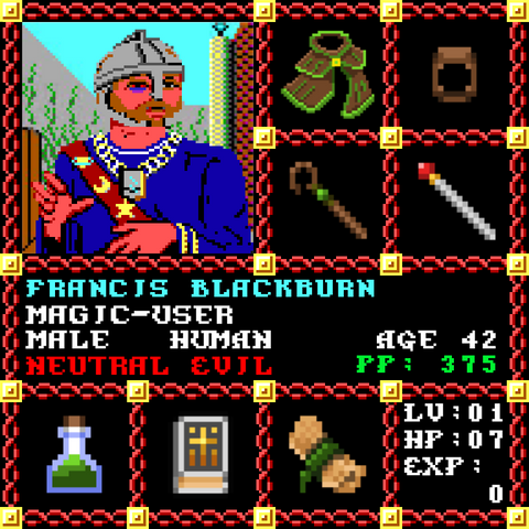 Francis Blackburn is a Players Guild Genesis Series Adventurer #1539