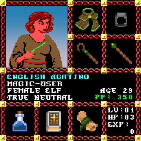 English Agatino is a Players Guild Genesis Series Adventurer #1658