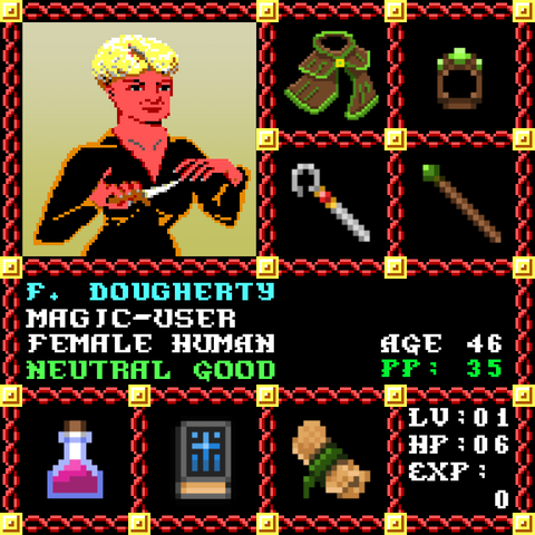 F Dougherty is a Players Guild Genesis Series Adventurer #1755