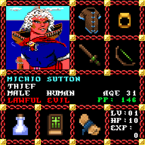 Michio Sutton is a Players Guild Genesis Series Adventurer #1810