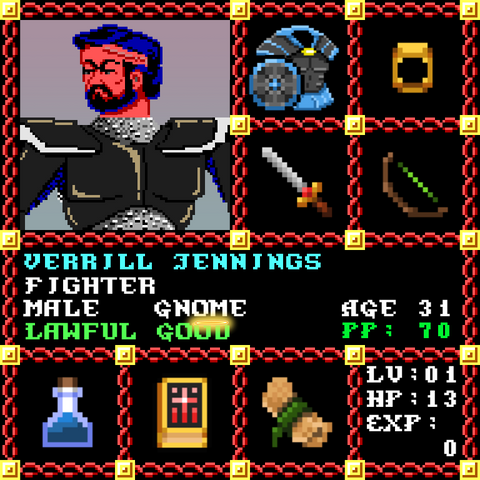 Verrill Jennings is a Players Guild Genesis Series Adventurer #1876