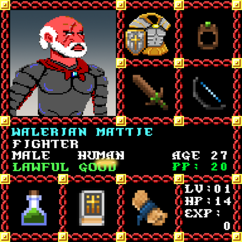 Walerian Mattie is a Players Guild Genesis Series Adventurer #1973