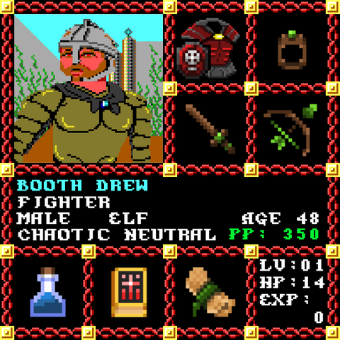 Booth Drew is a Players Guild Genesis Series Adventurer #1982