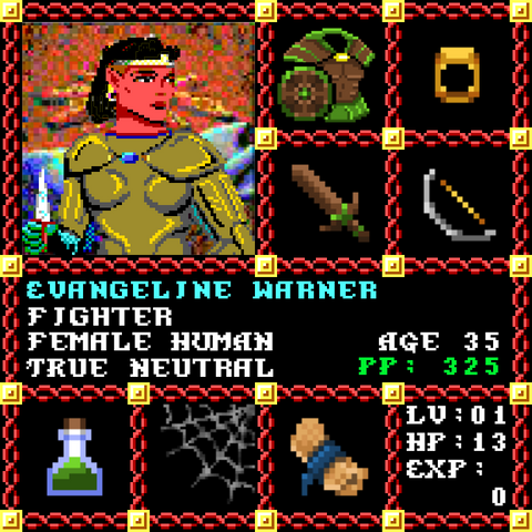 Evangeline Warner is a Players Guild Genesis Series Adventurer #0858