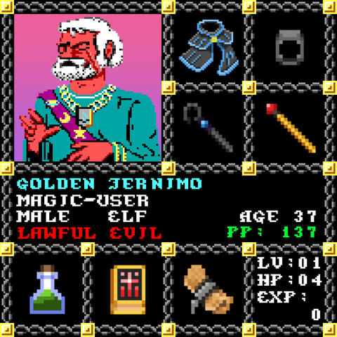 Golden Jeronimo is a Players Guild Genesis Series Adventurer #0865