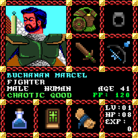 Buchanan Marcel is a Players Guild Genesis Series Adventurer #0908