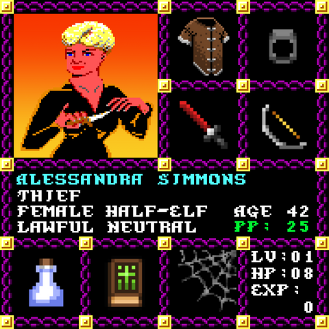 Alessandra Simmons is a Players Guild Genesis Series Adventurer #0933